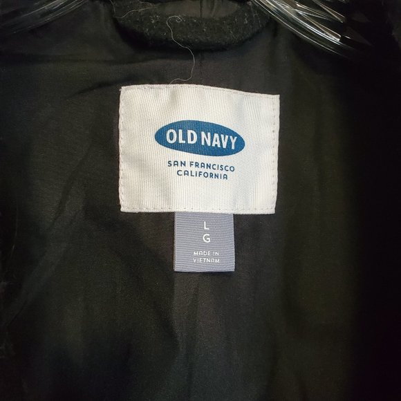 Women's Old Navy Black Pea coat. Size Large. Woold Blend. Peacoat. - Picture 2 of 4